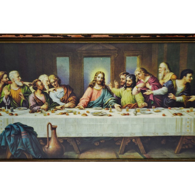 Early H. Zabateri Framed Last Supper Print | Chairish