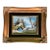 Small Winter Landscape Oil Painting, Stone Bridge and Birch, Signed, Framed For Sale