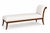 Medellin Custom Furniture Mid Century Style Klismos Chaise Lounge White Boucle/ Walnut Frame For Sale - Image 4 of 5