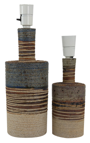 Danish Modern Ceramic Table Lamps by Tue Poulsen, 1960s. Set of 2