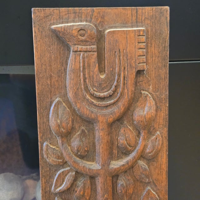Mid-Century Modern Evelyn Ackerman Carved Wood 'Tree of Life" Wall Panel MCM 36"x7 Era Industries For Sale - Image 3 of 10