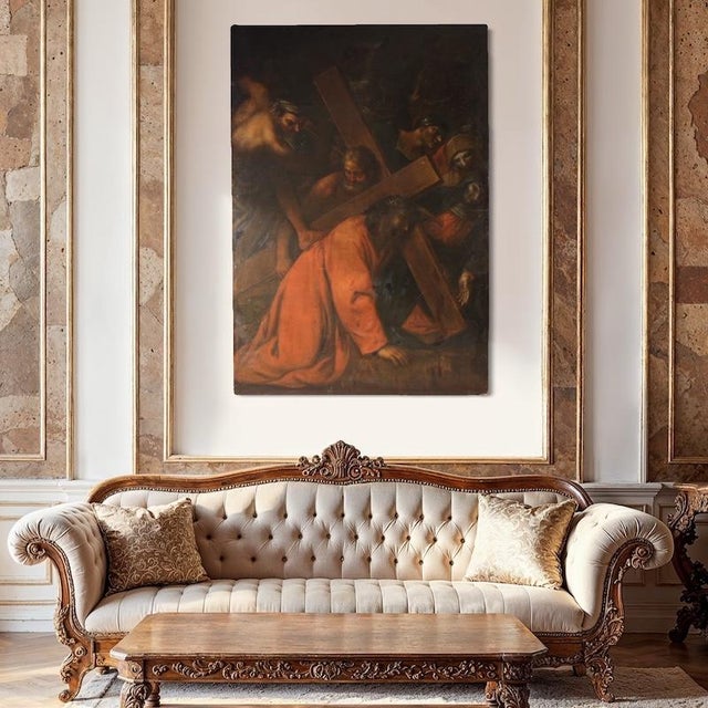 Unknown, The Way of the Cross, 1670, Oil on Canvas For Sale - Image 12 of 13