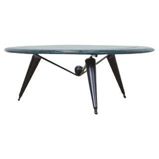 Vintage Marble & Glass Coffee Table For Sale