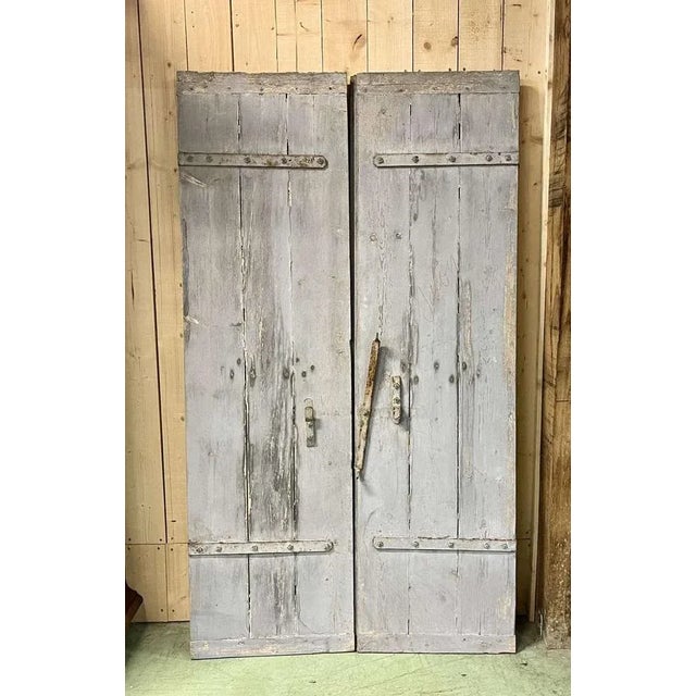 Antique Fir Shutters, 1890s, Set of 2 For Sale - Image 4 of 4