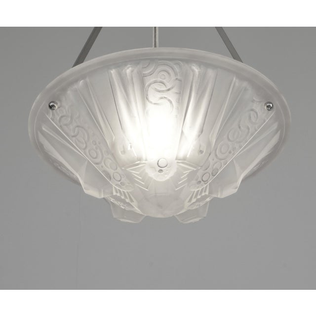 French Art Deco Pendant Light by Muller Freres 1920s France For Sale - Image 6 of 9