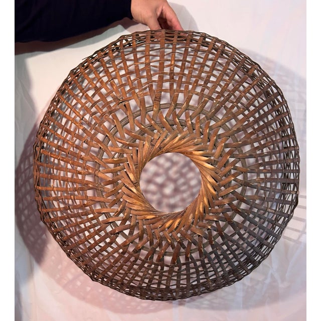 Description Striking large-scale handwoven vintage basket with an architectural domed form and beautiful aged patina....