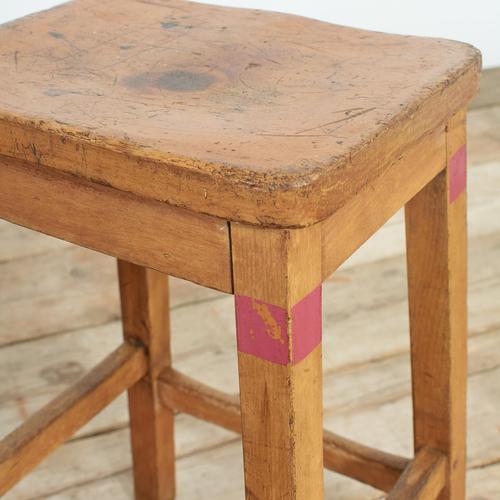Fantastic original wooden lab stool salvaged from a school in Wales. Practical and sturdy for a kitchen, art studio or...