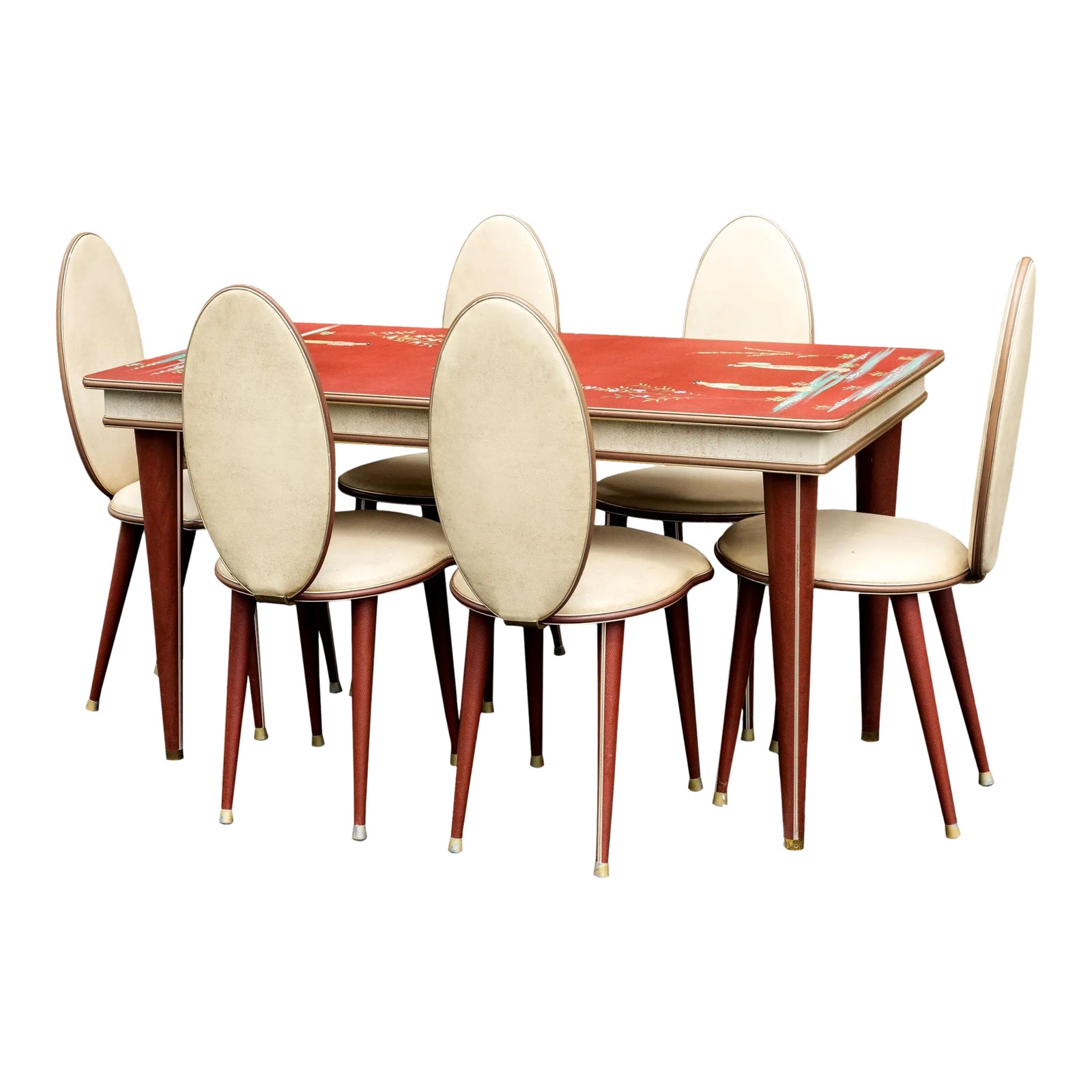 MidCentury Modern Dining Table & Six Chairs by Umberto Mascagni