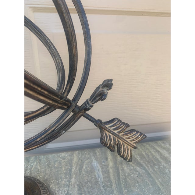 Vintage Iron Armillary Sphere Sundial Garden Ornament, English Estate Outdoor Decor For Sale In South Bend - Image 6 of 10