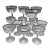 French Platinum Rim Crystal Champagne/Sherbet Glasses-Set of 11 For Sale