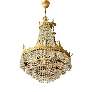 Antique Empire Crystal Chandelier, 1900 For Sale