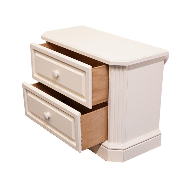 Altavista Lane Melrose Collection Contemporary Neoclassical Revival Off White 34" Two Drawer Nightstand 497-31 For Sale In Kansas City - Image 6 of 15
