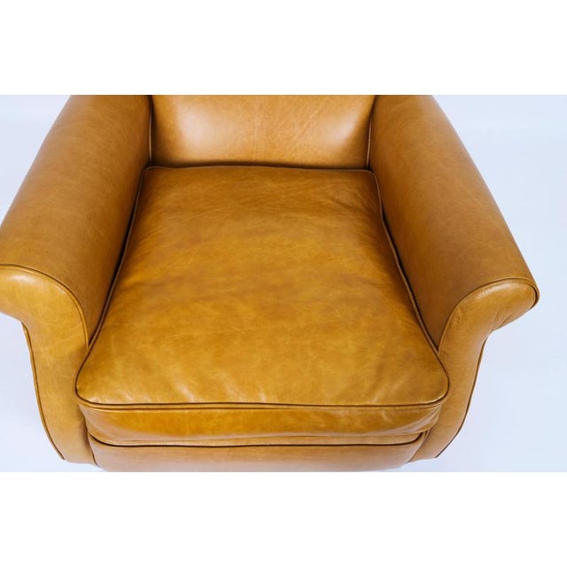 Antique English Art Deco Club Leather Chair, 1930s For Sale - Image 4 of 14