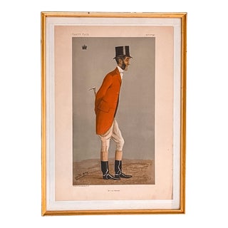 19th Century Chromolithograph, Vanity Fair “Fox Hunter” Spy Caricature of Lord William Henry Portman Titled “An Old Master” For Sale