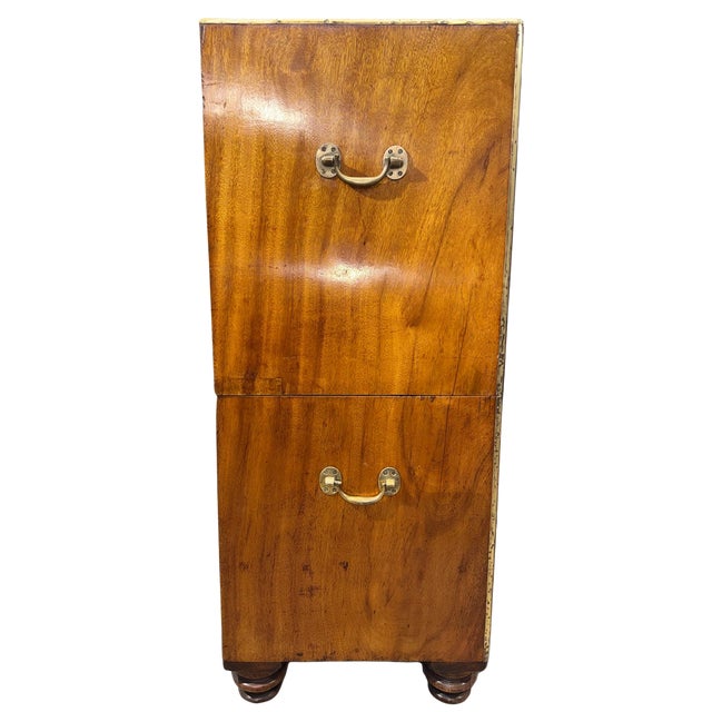 English Victorian Campaign Secretaire Chest, Circa 1860 For Sale - Image 14 of 18