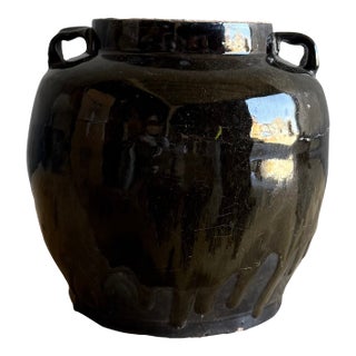 Vintage Style Glazed Oil Pottery #91a For Sale