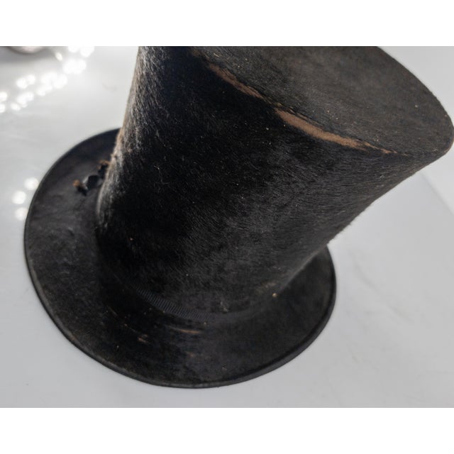19th Century American Beaver Fur Top Hat by John Yeager of Philadelphia For Sale - Image 12 of 14
