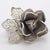Vintage Italian Handmade Silver Rose-Shaped Brooch in Silver Filigree, Genoa, 1980s For Sale - Image 3 of 15