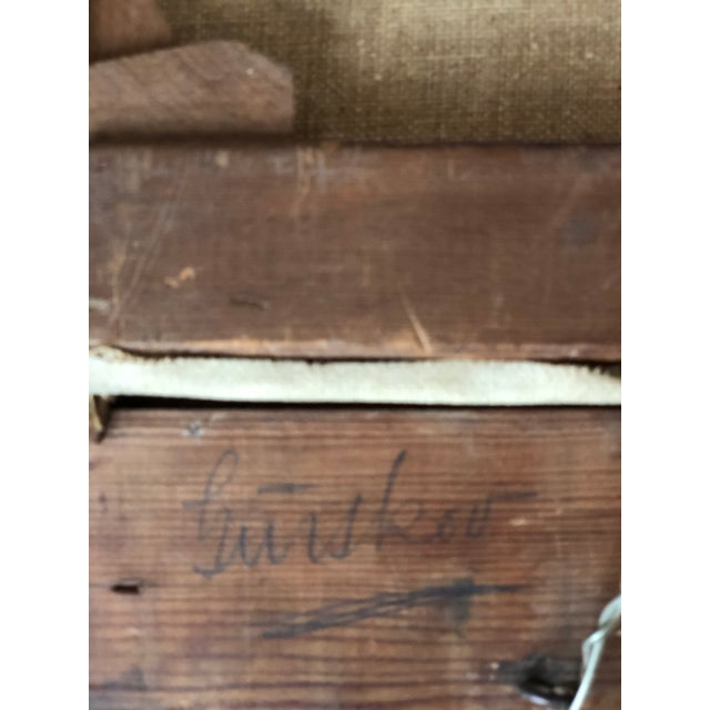 Vintage Original Cottage Oil Painting: Signed Large Countryside Art For Sale - Image 15 of 16