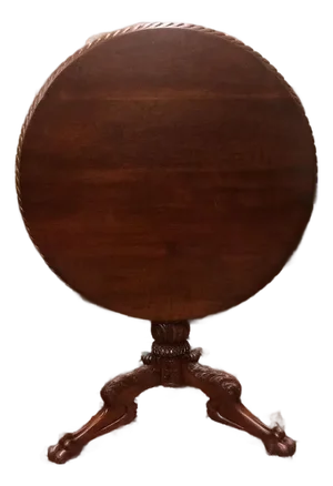 Antique Tilt Top Table, Carved Empire Table