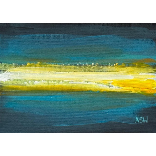 Golden Horizon - Miniature Abstract Landscape Art Study by Contemporary Artist, 2025 For Sale - Image 11 of 14