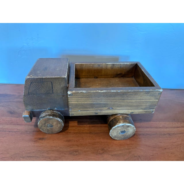 Late 20th Century Large Hand Made Solid Wood Wooden Truck Toy Vehicle, Mid-Century Retro American For Sale - Image 5 of 8