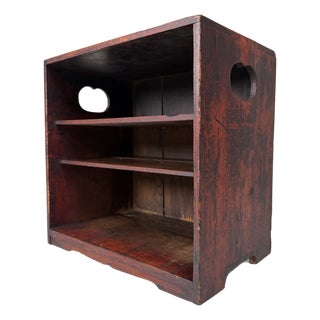 Japanese Open Table Cabinet with Deep Maroon Patina, 1910s For Sale