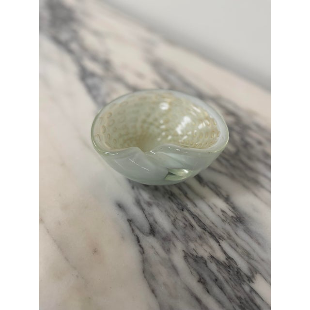 Murano Vintage Murano Styled Bullicante Gold Flake Art Glass Mid Century Ashtray For Sale - Image 4 of 12