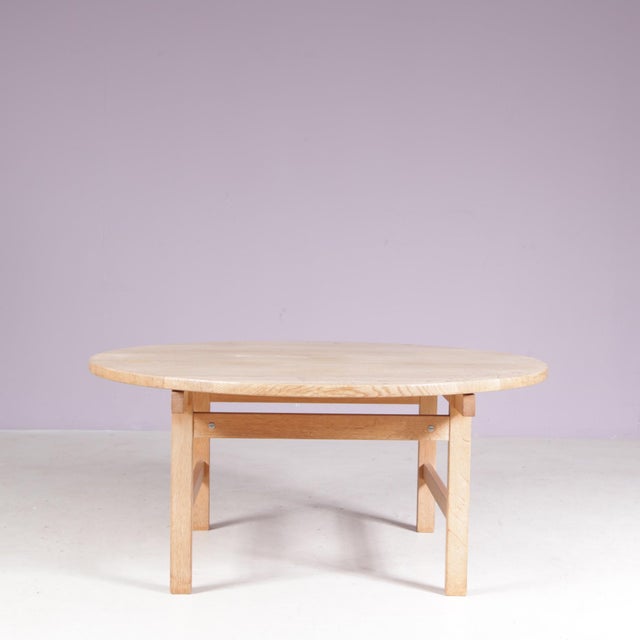 1960s round coffee table designed by hans j. Wegner for andreas tuck, denmark. This elegant table reflects wegner’s...