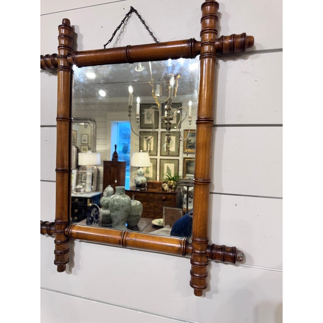 19th Century French, Full Bamboo Mirror For Sale - Image 4 of 8