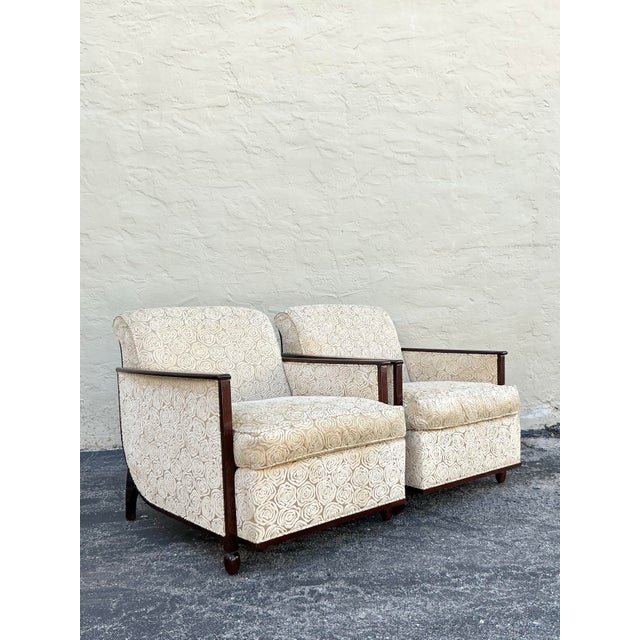 Vintage Custom Geoffrey Bradfield Deco Devore Lounge Chairs - a Pair For Sale - Image 10 of 12
