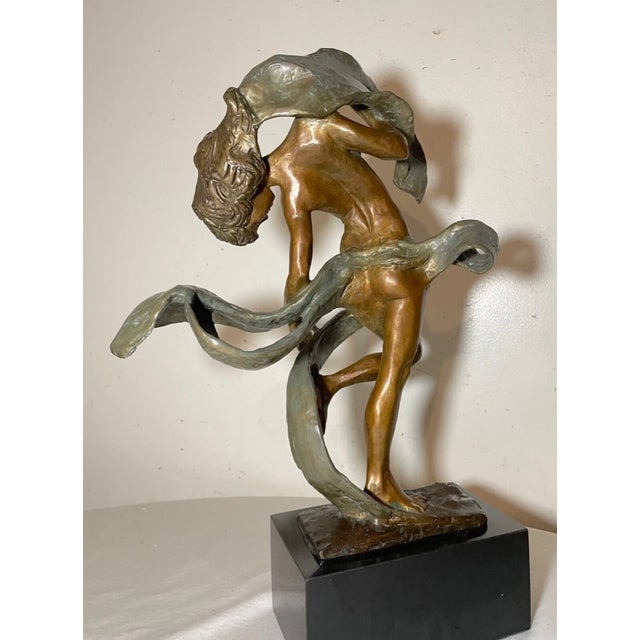 Crafted with an artist's touch, the LARGE vintage Milton Elting Hebald American 1984 Bronze Sculpture stands as a...