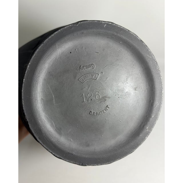 Black Antique Lavanite Stone Sculpted Matte Vase For Sale - Image 8 of 8