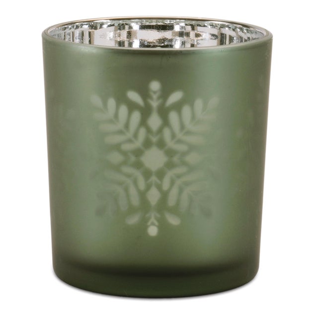 Kenneth Ludwig Chicago Frosted Snowflake Votive Holder (Set of 3) For Sale - Image 4 of 5