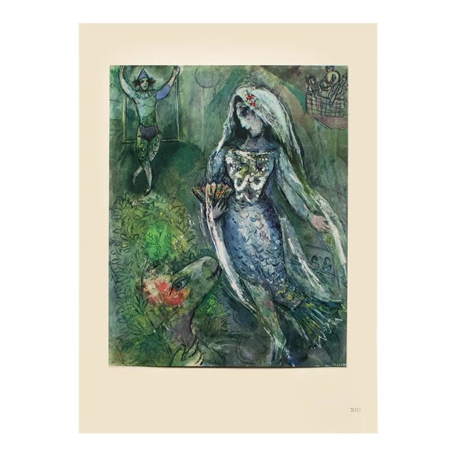 1947 After Marc Chagall "The Tail of Mermaids", First Edition Offset Lithograph For Sale