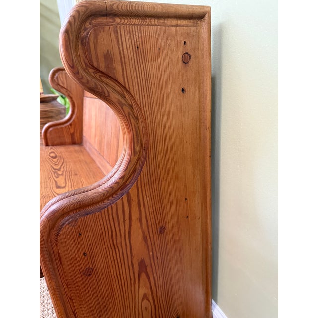 1900 - 1909 Antique Edwardian English Pine Pew Bench Early 20th C For Sale - Image 5 of 10