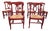 Pottery Barn Red Napoleon Style Rush Seat Dining Chairs. Set of 6 For Sale