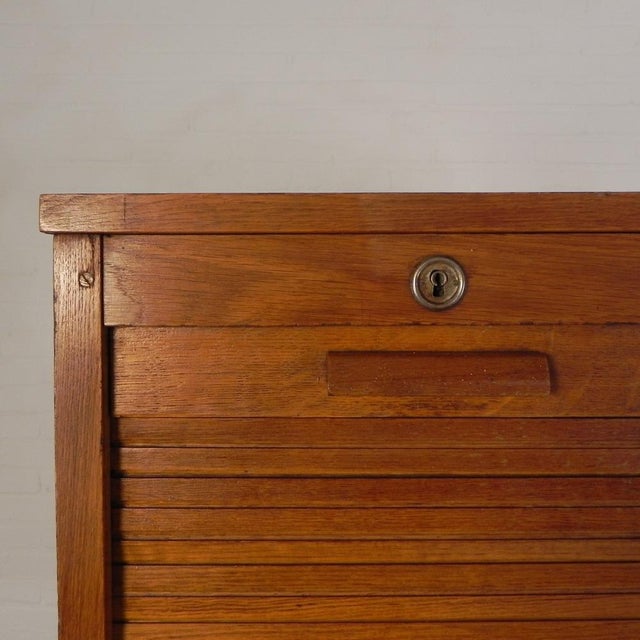 Oak Roller Shutter Cabinet, 1950s For Sale - Image 15 of 18