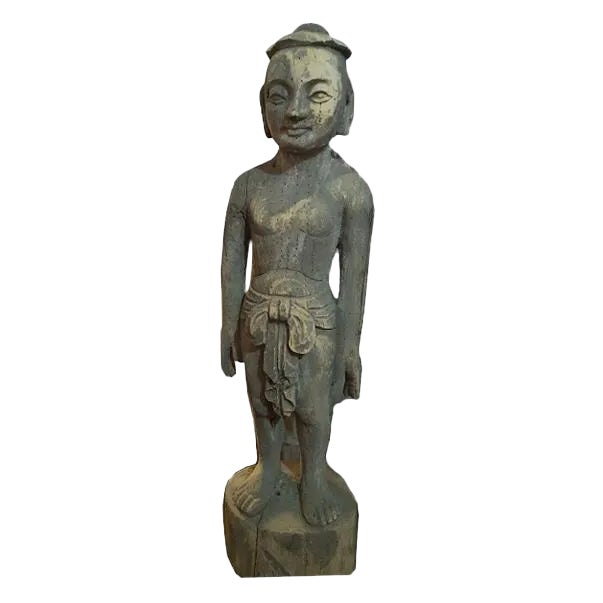 Late 19th Century Asian Antique Acupuncture Man Wooden Statue 2 For Sale