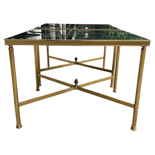 1940s Pair of Mid-Century French Brass Cocktail Tables For Sale In Atlanta - Image 6 of 8