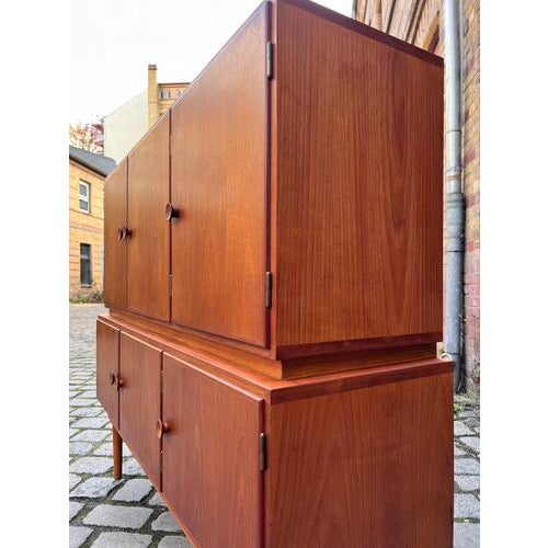 Teak Highboard with Round Handles For Sale - Image 5 of 11