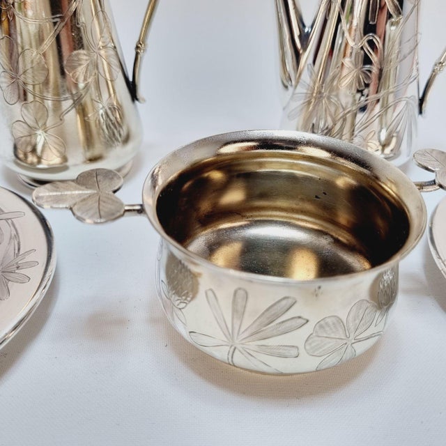 Art Nouveau Alpaca Silver Coffee Service, 1890s, Set of 7 For Sale - Image 17 of 18