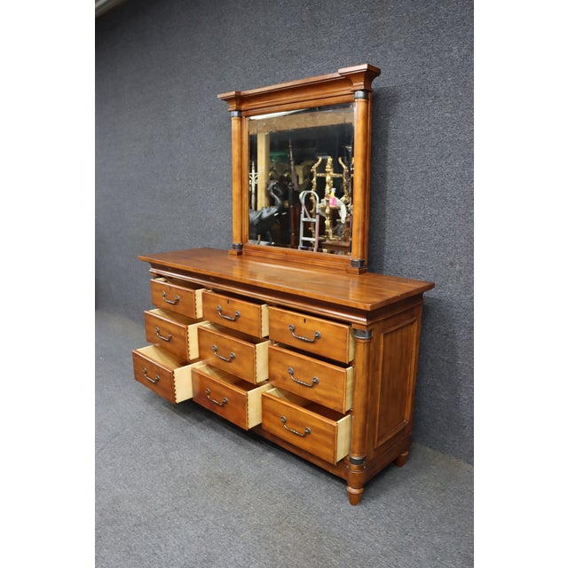 Kincaid Solid Cherry 9-Drawer Dresser With Mirror For Sale - Image 13 of 15