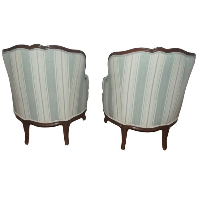 French Late 19th or Early 20th Century Louis XV Style Bergeres, Pair For Sale - Image 3 of 3
