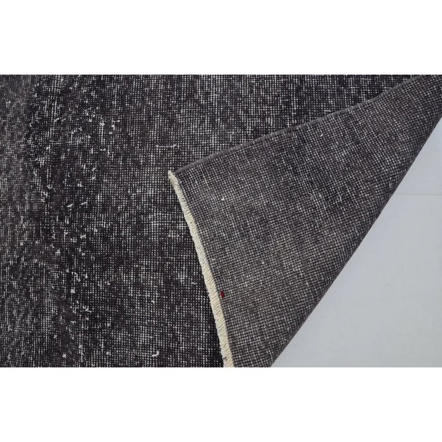 Vintage Turkish Oushak Black Rug For Sale - Image 9 of 10