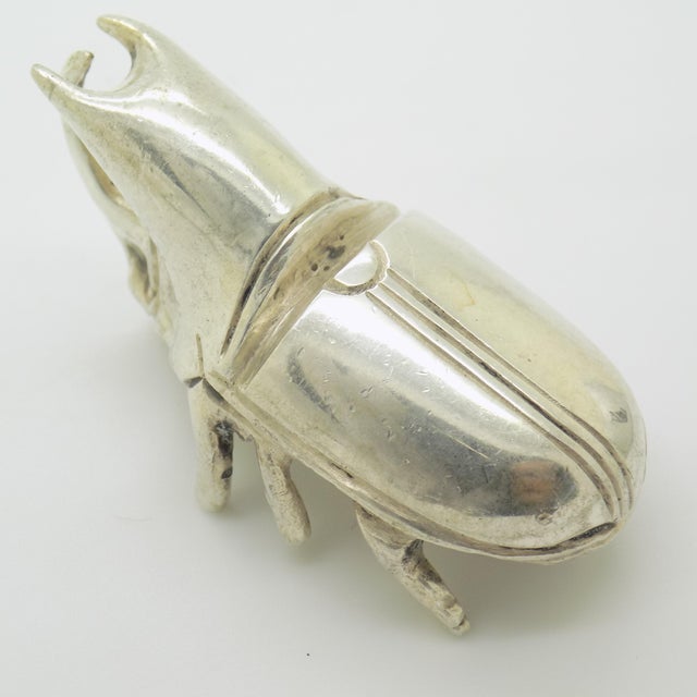 Silver Vintage Italian Silver 800 Hercules Beetle Figurine, Milan, 1940s For Sale - Image 8 of 15