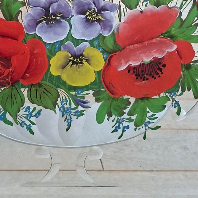 Victorian Reverse Painted and Etched Mirror from Befos, 1890s For Sale - Image 3 of 6