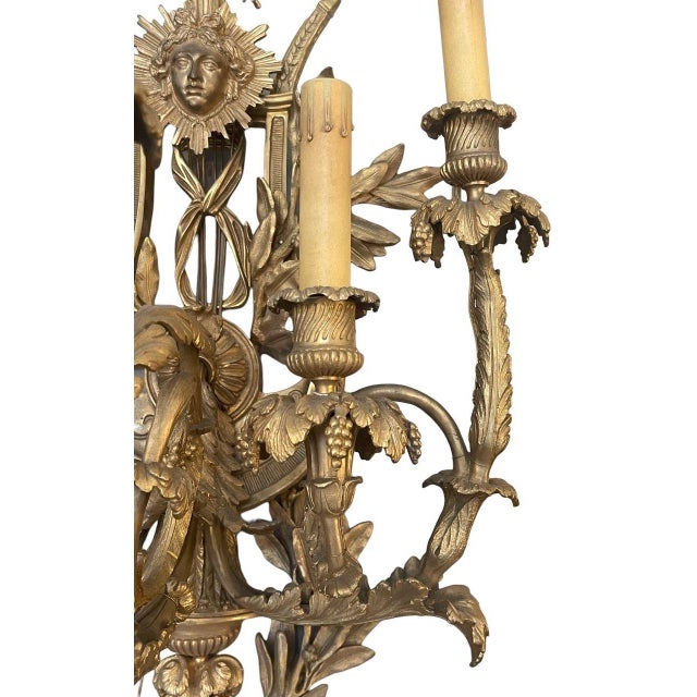 Bronze Pair of Late 19th Century French Louis XVI Style Bronze Sconces For Sale - Image 8 of 8