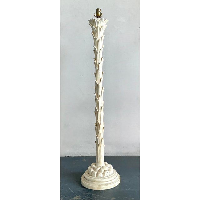 Vintage Regency Plaster Palm Tree Floor Lamp After Chapman For Sale - Image 4 of 5