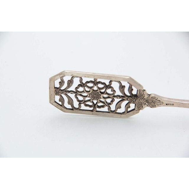 Silver Tongs for Bread with Cutouts For Sale - Image 4 of 5